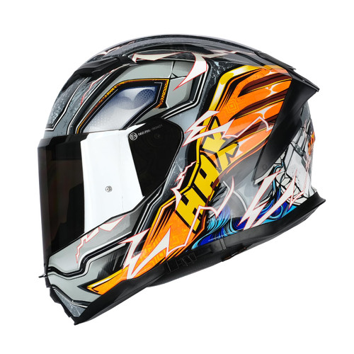 Thunder Orange Small | HAX Force Glow-in-the-Dark Aerodynamic Full Face Helmet for Street & E-Bikes
