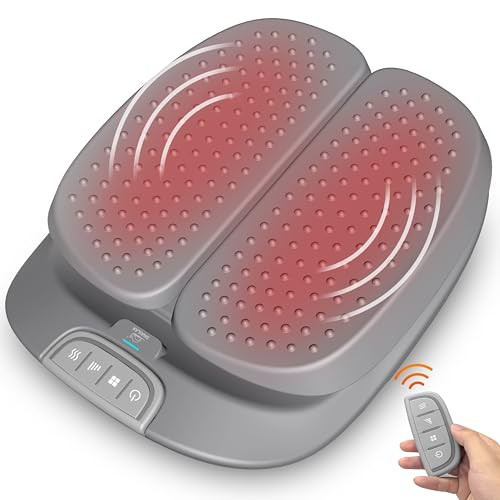 Vibration Foot Massager with Heat, Remote Control, Adjustable Vibration Speed Electric Massager Machine