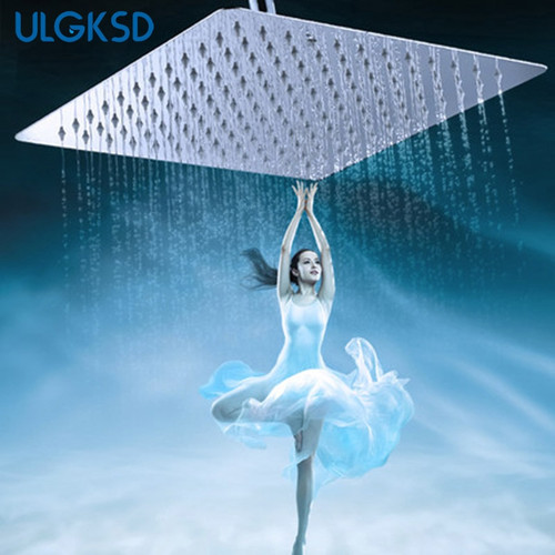 20'' 50*50cm Shower Head Shower Faucet Stainless Steel Ultra-thin LED Bathroom Accessories Heads Replacement Mixer Para Bath
