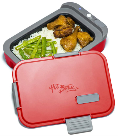 Self Heated Lunch Box and Food Warmer – Battery Powered, Portable, Cordless, Hot Meals for Office, Travel, Jobsite, Picnics, Outdoor Recreation, Kitchen Meal Prep - Hot Red