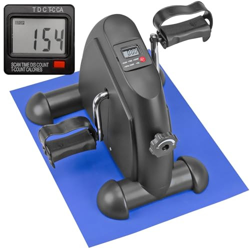 DMI Under Desk Bike Pedal Exerciser, Ellipse Leg Exerciser & Under Desk Elliptical with LCD Display, Leg Exerciser While Sitting For Seniors, Work From Home Essentials, Mat and Batteries Included