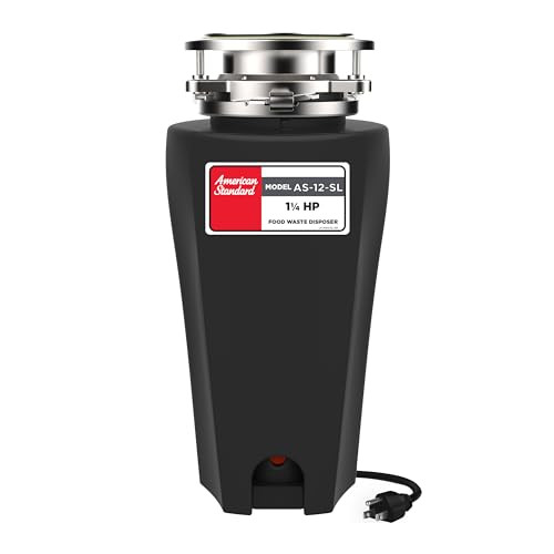 10-US-AS-12-SL Garbage Disposer, 1.25 HP Slim, Black