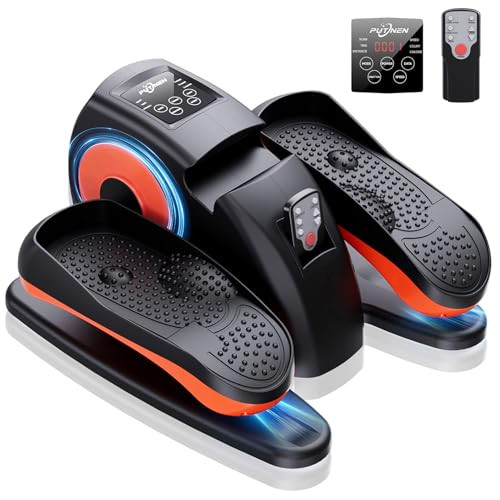 Under Desk Elliptical Machine, Electric Elliptical Leg Exerciser for Seniors with 12 Adjustable, Portable Quiet Elliptical Exercise Machine, Seated Pedal Exerciser (Orange)