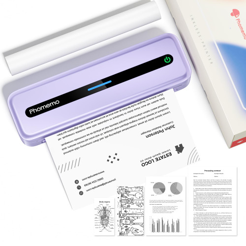 Phomemo Portable Printer, M832 Thermal Inkless Bluetooth Wireless Printer for Travel, Office, Home,Compatible with Phone & Laptop, Support 8.5''x 11'' US Letter