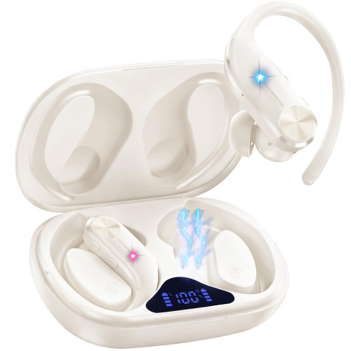 AI Translation Earbuds Real-Time: 166 Languages Audifonos Traductores Inglés Español, 60 Hours Battery - Seamless Translator Headphones for Travel Business Learning, iOS & Android Support Off-White