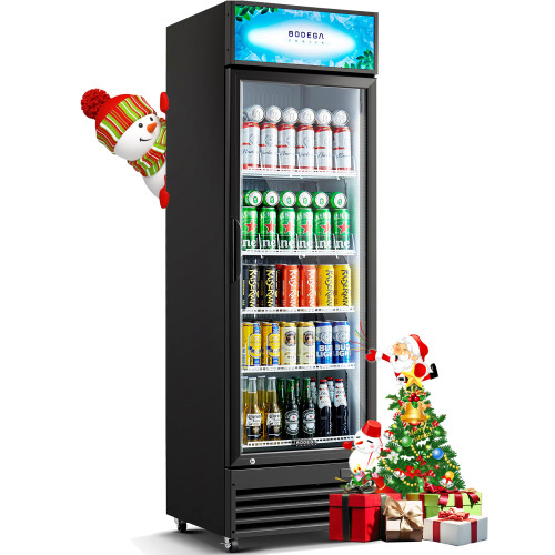BODEGACOOLER Beverage Refrigerator, 355L/375 Qt Commercial Refrigerator For Kitchen, Home,Office and Garage, 420 Cans & 160 Bottles Display Refrigerator For Beer,Soda, Bar Cooler with Soft LED Light.