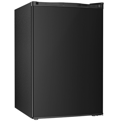 Antarctic Star 4.5 Cu.Ft Compact Refrigerator with Freezer,Mini Fridge Single Door with Adjustable Thermostat,Removable Glass Shelves for Apartment/Dorm/Office,BLACK