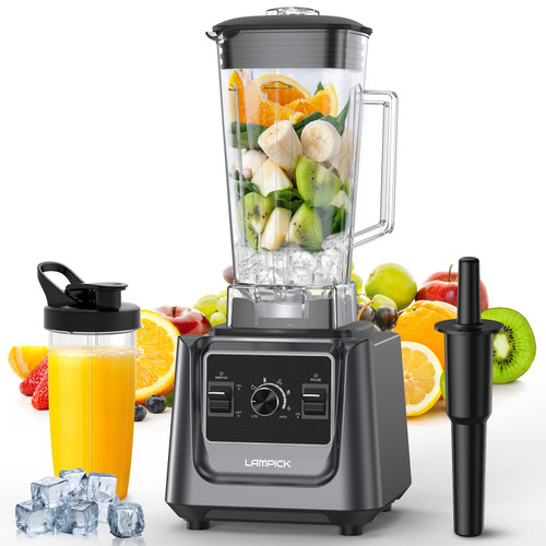 LAMPICK Blenders for Kitchen, 2000W Blender for Smoothies 35000 RPM Professional Grade High-Speed Smothie Blender with 68oz Pitcher & 27oz To-Go Cup for Smoothies, Ice, and Frozen Fruit