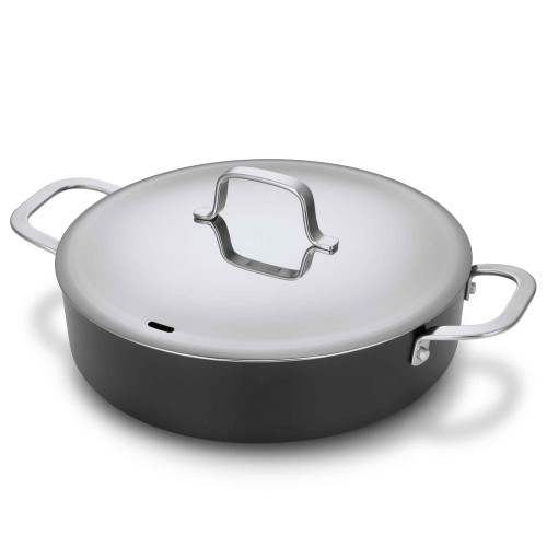 Alva Maestro 3.5-Qt Nonstick Ceramic Sauté Pan with Lid – Black | No PTFE, PFOA or PFAS | Induction & Oven Safe | Even-Heating, Easy-Clean Everyday Pan for Searing & One-Pan Meals