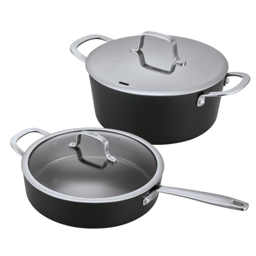 Alva Maestro 2-Piece Ceramic Nonstick Cookware Set – 4QT Sauté Pan + 4.5QT Stock Pot + Lids – No PTFE, PFOA, PFAS, Induction & Oven Safe to 400°F, Healthy, Easy-Clean Essentials for Daily Cooking