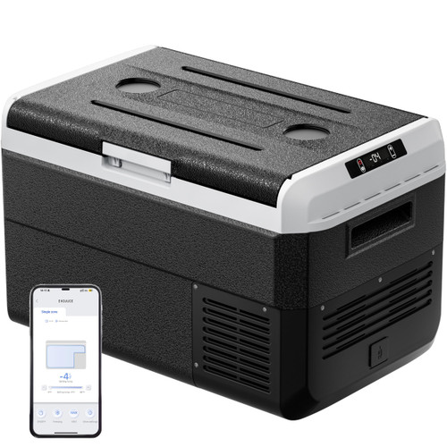 EKOJUCE 12 Volt Refrigerator, 43 Quart Electric Cooler, Car Fridge 12V/24V DC 100~240V AC, Portable Freezer -4℉~68℉, APP Control, Portable 12V Refrigerator Fridge for Truck, RV, Camping,Travel