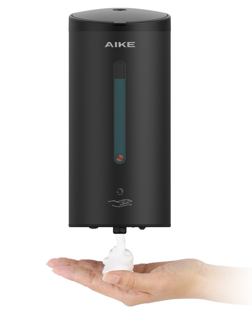 AIKE Wall Mount Automatic Foam Soap Dispenser 25 OZ Commercial Large Capacity Stainless Steel Model AK1205FA(Matte Black)