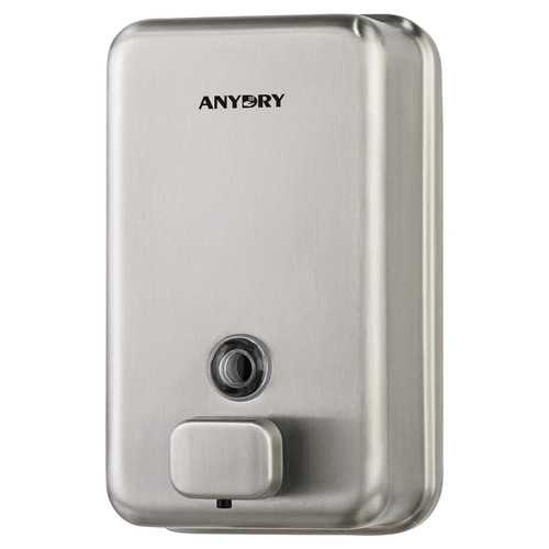 anydry Commercial Wall Mounted Soap Dispenser 37oz 1100ml Large Capacity Brushed Stainless Steel Manual Dispenser for High Traffic Restrooms