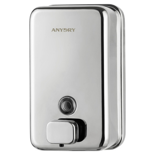 anydry Commercial Wall Mounted Soap Dispenser 37oz 1100ml Large Capacity Polished Stainless Steel Manual Dispenser for High Traffic Restrooms