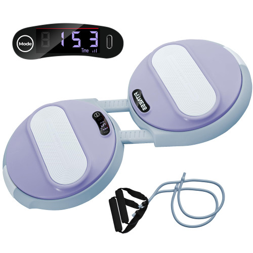 Waist Twisting Machine Exercise - Ab Twister Board MAX 300LBS | Intelligent Counting Lap & Calorie & Time, with 2 Resistance Bands | 3 Adjustable Distances to Suit Different Exercise Needs