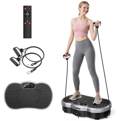 HTM Vibration Plate Exercise Machine - 300 lbs Weight Capacity, 120 Speed Levels, 9 Workout Modes for Home Fitness, Muscle Toning & Weight Loss