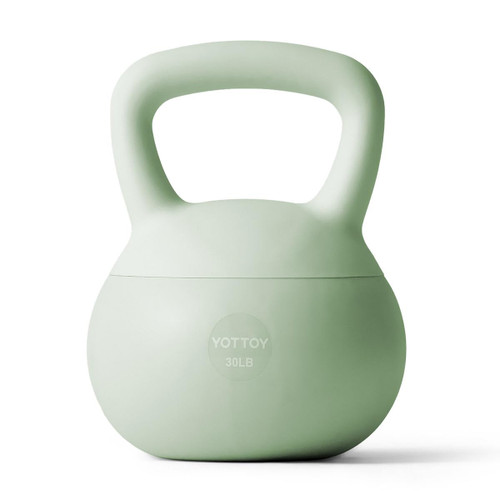 YOTTOY Soft Kettlebell,Kettlebell Anti-Slip Grip Weight for Home Workouts, Kettlebells Set Strength and Safety Guaranteed (Green, 30 LB)