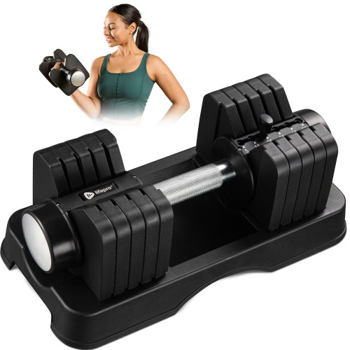 Lifepro Adjustable Dumbbells Set/Single - 15lb 43lb 55lb 90lb 25 lb Dumbbell Sets with Rack - Quick Adjust, Secure Grip weights dumbbells set - Compact Hand Weights for Women/Men at Home Gym