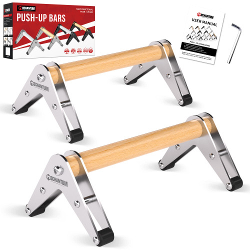 Mochantum Push Up Bar - Heavy-Duty Stainless Steel Pushup Stands with Non-Slip Base, 500LB Capacity, Portable Home Gym Equipment for Strength Training & Floor Workouts,White