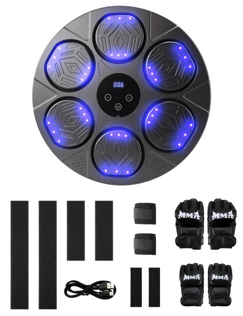 Music Boxing Training Machine for Kids & Adults - 9 Modes & 9 Speeds,Bluetooth Smart Boxing Machine,Wall Target Punching Workout,Reflex Training Suitable for Home,Office,Gym,Fun Fitness Equipment