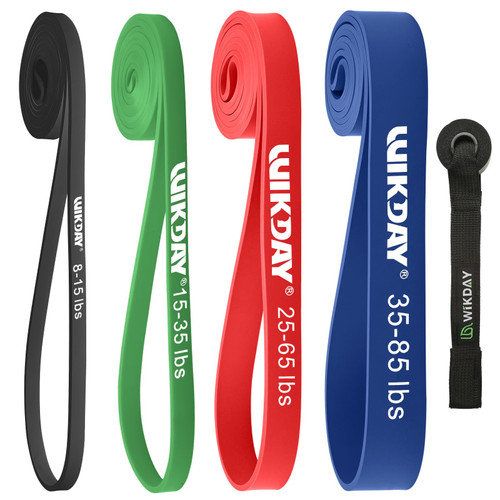 WIKDAY Resistance Bands, Pull Up Assistance Bands, Workout Bands, Heavy Exercise Bands Set with Door Anchor, Elastic Bands for Body Stretching, Training at Home/Gym for Men & Women