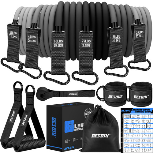 Heavy Resistance Bands for Working Out, 300lbs/360lb/420lb Exercise Bands Workout Bands with Handles, Door Anchor, Ankle Straps, Home Gym Workout Equipment for Men Fitness Strength Training Stretching