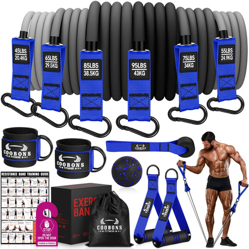 Heavy Resistance Bands for Working Out, 420LBS Exercise Bands with Handles, Workout Bands for Men, Weight Fitness Bands Set for Muscle Training, Strength, Slim, Yoga, Home Gym Equipment