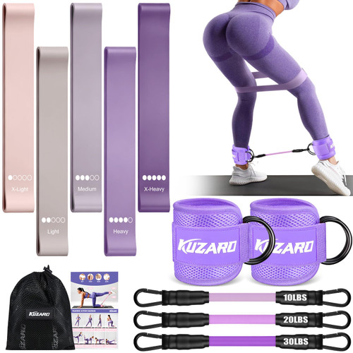Ankle Resistance Bands with Cuffs, Resistance Bands Set for Working Out, Leg and Glute Exercise Bands – Home Gym Workout Equipment for Women, Booty Building, Pilates, Rehab, Physical Therapy