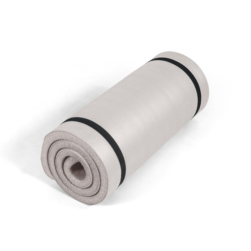 Tone Fitness Premium Extra Thick 1-Inch High Density Exercise Mat with Carry Strap – Non-Slip Workout, Pilates, and Yoga Mat for Home Gym - Color Beige - Diamond Pattern