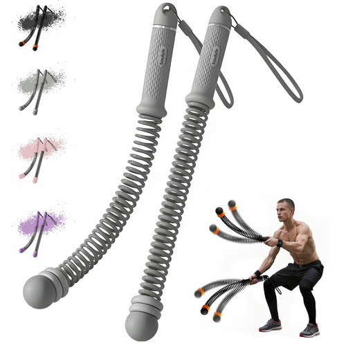 Soulyis Adjustable Ropeless Battle Ropes for Quiet Home Gym - Cordless Training Rope, Weighted Workout Ropes for HIIT, No-Jump Training & Full-Body Exercise,Fitness Equipment (Advanced Gray)