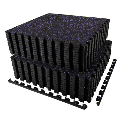 AIRHOP 0.56in Thick 96 Sq Ft Exercise Equipment Mats, 24 Tiles Upgraded Rubber Top with High Density EVA Foam, Large Interlocking Puzzle Gym Flooring for Home Gym, Heavy Weight Workout, 24 x 24in