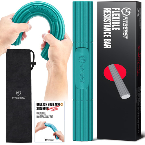 FitBeast Flex Therapy Bar, Tennis Elbow Therapy Bar - Ideal for Relieve Tendonitis Pain & Improve Grip Strength, Fitness Resistance Bar for Golfers Elbow & Tendinitis, Twist Bar for Physical Therapy