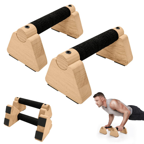 Rolitwils Parallettes Bars - Wooden Calisthenics Equipment for Handstand Training, Push Up Bars & Calisthenics Bar - Handstand Blocks and Pushup Handles for Men