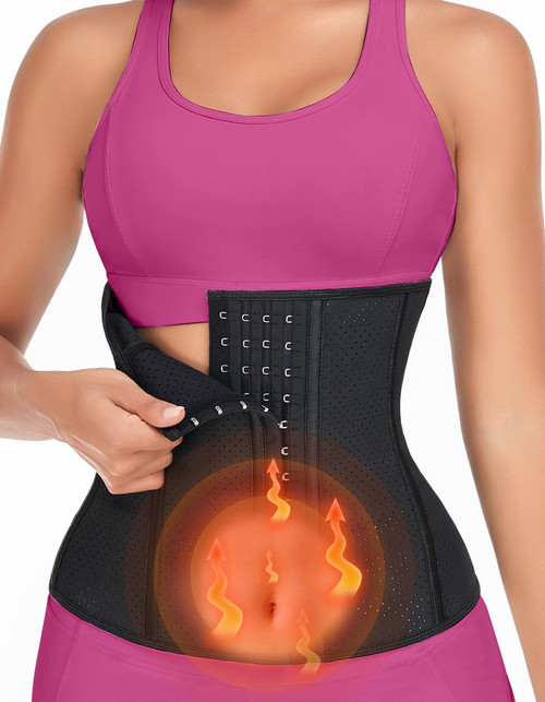 YADIFEN Waist Trainer for Women Lower Belly Fat,Breathable Corset Waist Cincher Workout Body Shaper Latex Girdle 4 Hooks
