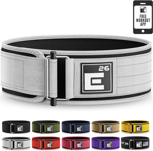 Self-Locking Weight Lifting Belt | Premium Weightlifting Belt for Serious Functional Fitness, Weight Lifting, and Olympic Lifting Athletes| Lifting Belt for Men and Women (Extra Small, White)