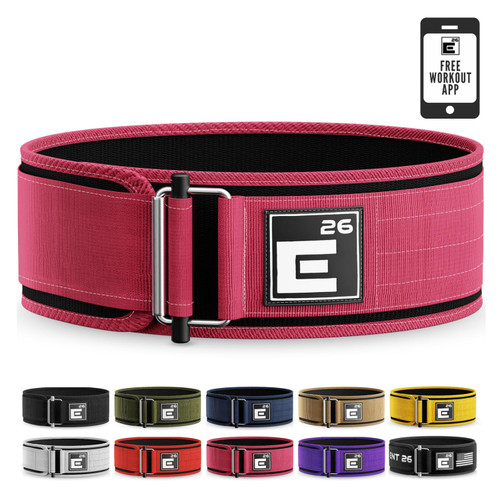 Self-Locking Weight Lifting Belt,Premium Weightlifting Belt for Serious Functional Fitness, Weight Lifting, and Olympic Lifting Athletes,Deadlift Training Belt (Small, Miami Pink)