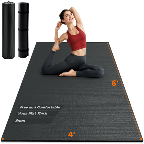 Rendpas Large Exercise Mat for Home Gym & Garage Flooring- 6'x4' /7'x5'/10'x6' (8mm), Non-Slip, High-Density & Shoe-Friendly | Thick Workout Mats for Yoga, Cardio, Jump Rope, MMA, Weights