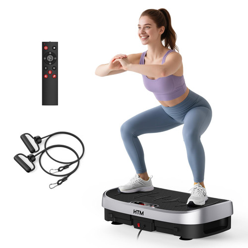 HTM Vibration Plate Exercise Machine - 330lbs Weight Capacity, 120 Speed Levels, Full Body Workout Shake Board for Home Fitness, Toning and Wellness, LED Display, Low Noise Motor