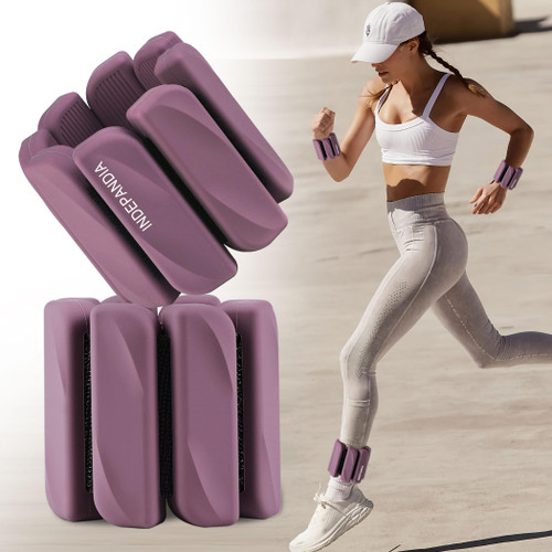 INDEPANDIA Wrist & Ankle Weights for Women and Men, 2lbs Pair Adjustable Silicone Weighted Bangles for Arm & Leg Workouts, Perfect for Pilates, Yoga, Walking & Home Fitness Training Dusty Orchid
