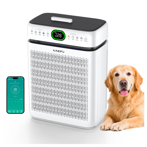 Air Purifiers for Home Large Room Up to 3500 Sq Ft with Washable Filters,Double-Sided HEPA with PM 2.5 Display Air Quality Sensor,Smart WiFi APP,Air Cleaner for Pets,Hair,Dust,Smoke,Dorm room,Office