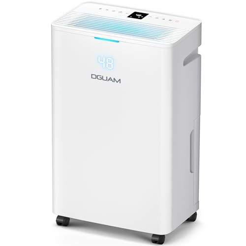 DGUAM 5000 Sq. Ft Dehumidifier, Max 95 Pint/Day Dehumidifier for Basement & Home, Compressor Dehumidifier with Drain Hose, Smart Humidity Control, Energy Efficient & Quiet for Bedroom, Large Rooms