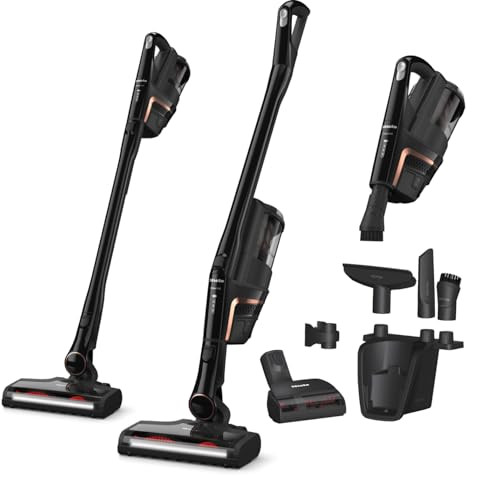 Miele Triflex HX2 Cat & Dog Cordless Stick Vacuum Cleaner 60 min runtime,Obsidian Black / Rose Gold
