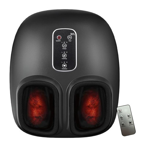 iKyoor [2026 Upgraded Shiatsu Foot Massager Machine with Heat & Vibration, Deep Rolling Kneading Air Compression for Gifts for Mom Dad, Up to Size 13 Multiple Modes