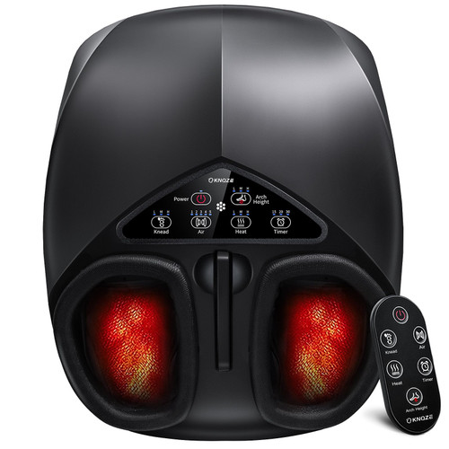 KNQZE Shiatsu Foot Massager with Heat and Remote, 2026 Upgraded Lift-Arch Design, 3D Deep Kneading, Relief for Plantar Fasciitis and Foot Pain, Fits Up to Men Size 14, Ideal Gift for Mom Women Men