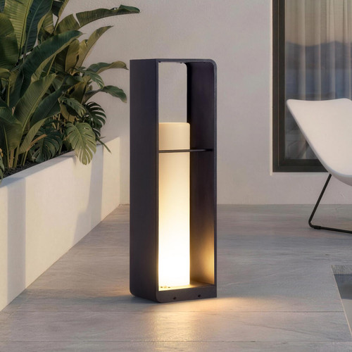 PAKEDANDUN Led Corner Floor Lamp with Remote Control, IP65 Solar Lanterns Outdoor Waterproof, Unique Large Floor Lamp Lantern Modern Design, Dimmable Outdoor Lamps for Patio Porch, 3000K E26 Lights