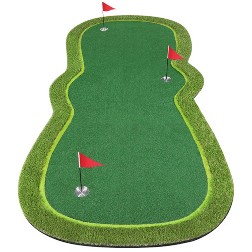 Luricaa Golf Putting Green Mat for Indoor Outdoor, Professional Golf Training Mat Aids for Professional Practice (5×12ft E)