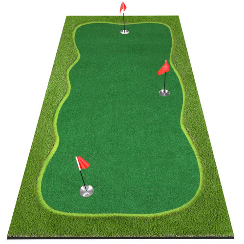 Luricaa Golf Putting Green Mat for Indoor Outdoor, Professional Golf Training Mat Aids for Professional Practice (5×12ft G)