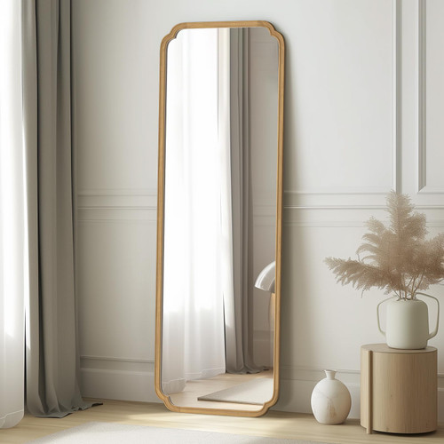 WallBeyond Full Length Mirror Wall Mounted 71"x24", Rustic Wooden Frame Floor Mirror, Large Full Body Mirror for Bedroom, Leaning or Hanging Against Wall (Natural Solid Wood)