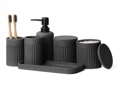 Pieces Bathroom Accessories Set Complete with Soap Dispenser, Toothbrush Holders