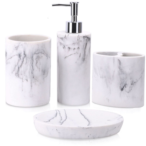 Accessories with Soap Dispenser, Toothbrush Holder Set, Tumbler, Soap Dish
